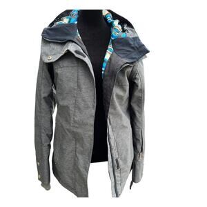 Roxy hooded full zip  gray ski jacket, women's size XS